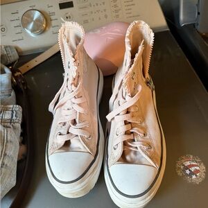 Converse Light Pink High-Top Sneakers